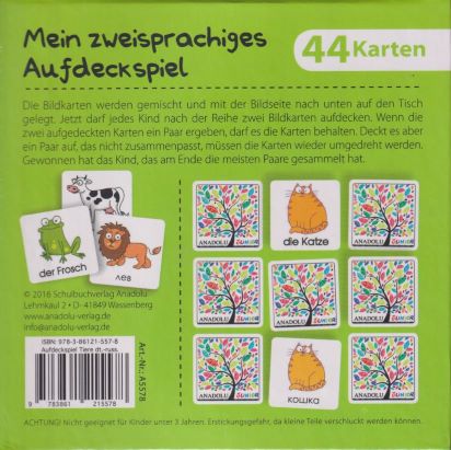 Aufdeckspiel Tiere