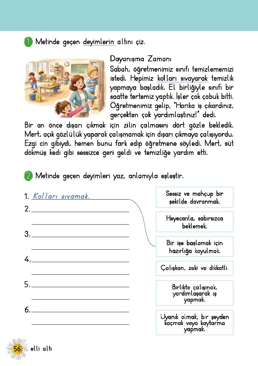 Papatyam 4 Türkçe Okuma ve Çalışma Kitabı