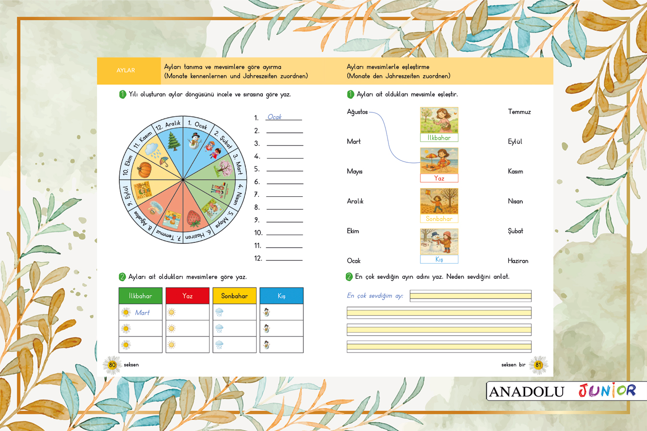 Papatyam 2 Türkçe Okuma ve Çalışma Kitabı 
