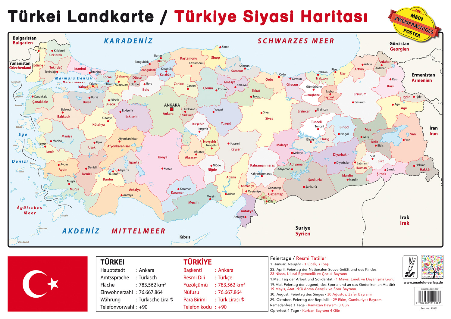 Türkei Landkarte / Türkisch