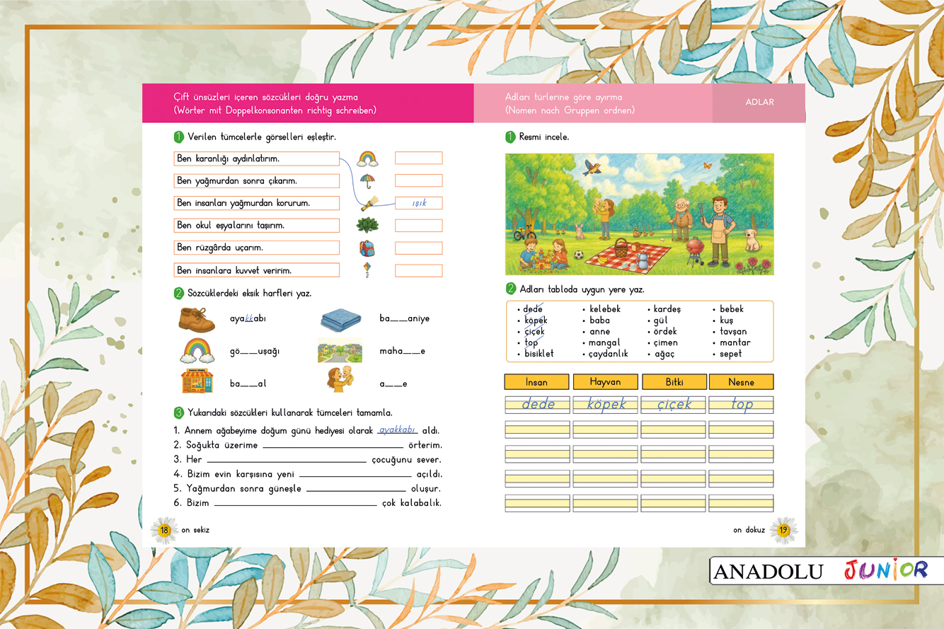Papatyam 2 Türkçe Okuma ve Çalışma Kitabı 